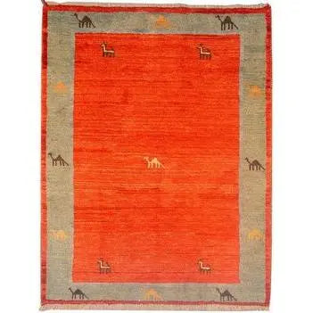 One Of The Kind Persian Gabbeh Shiraz Rug 6'8" x 5'2"